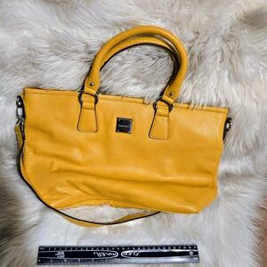 Feanco Sparto Yellow Leather Tote Bag